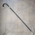 1930 British Vintage Men's Cane, Black Shaft, Sterling Silver Decorated Curved Handle, 92cm